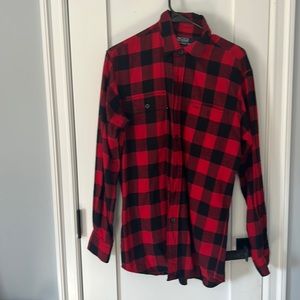 Red and black polo flannel